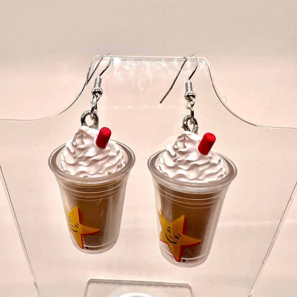 Hardees Milkshake Earrings - Fast Food Earrings - Foodie Mini Brands Earrings